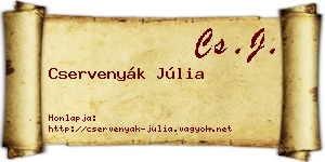 Cservenyák Júlia névjegykártya