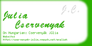 julia cservenyak business card