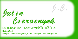 julia cservenyak business card